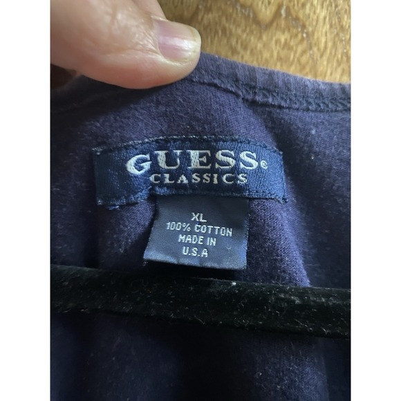 Vintage GUESS Regatta 90's Unisex Size XL Tank Top Sleeveless USA Navy Blue - Picture 6 of 14